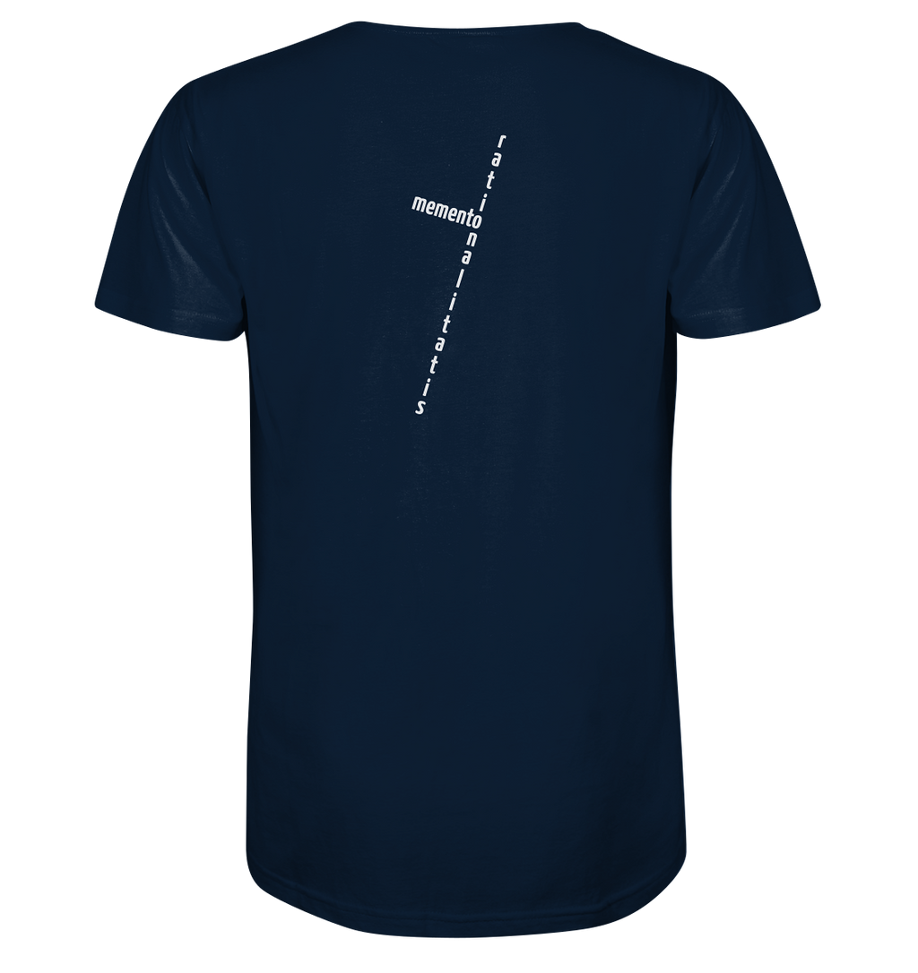 WHITE BACK (K2) - Mens Organic V-Neck Shirt