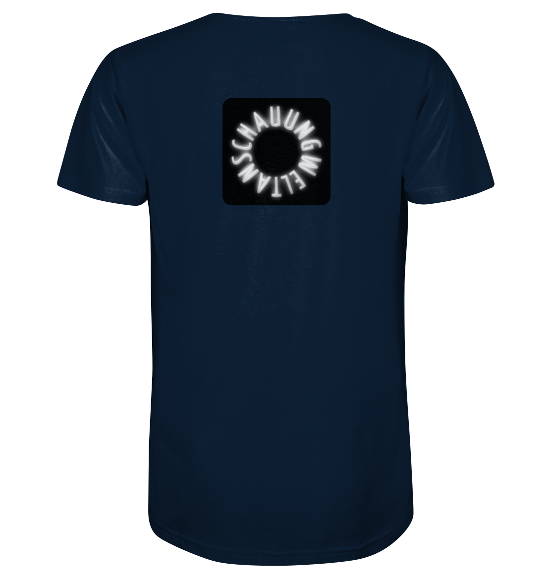 WHITE BACK (K5) - Mens Organic V-Neck Shirt