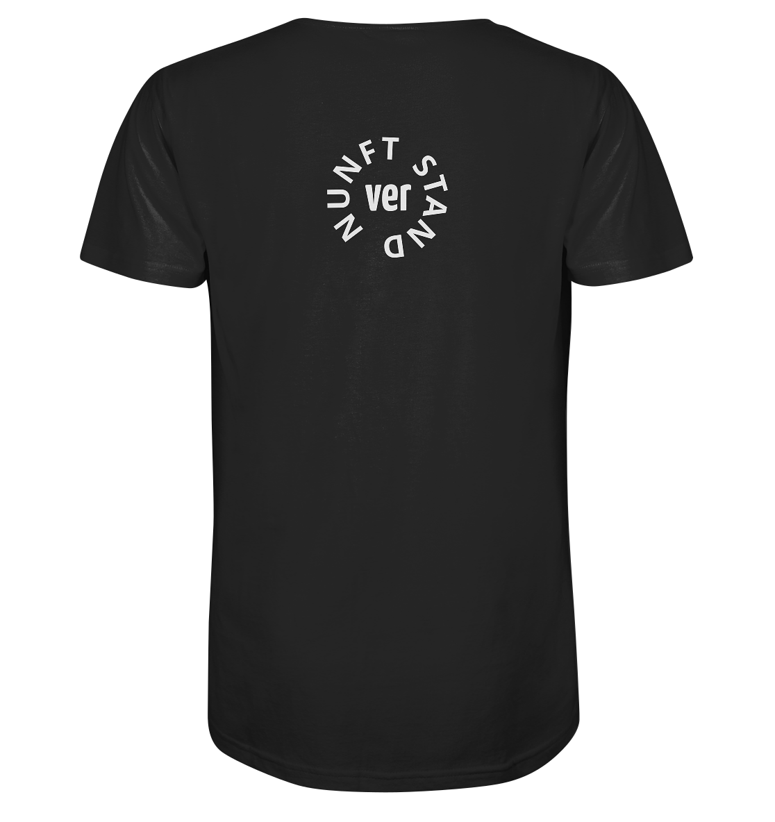 WHITE BACK (K4) - Mens Organic V-Neck Shirt