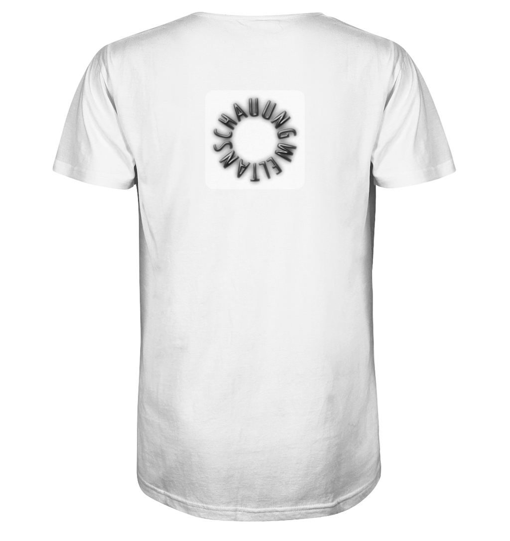 BLACK BACK (K5) - Mens Organic V-Neck Shirt