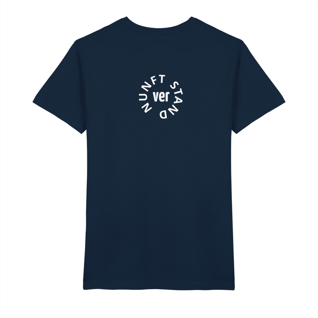 WHITE BACK (K4) - Mens Organic V-Neck Shirt