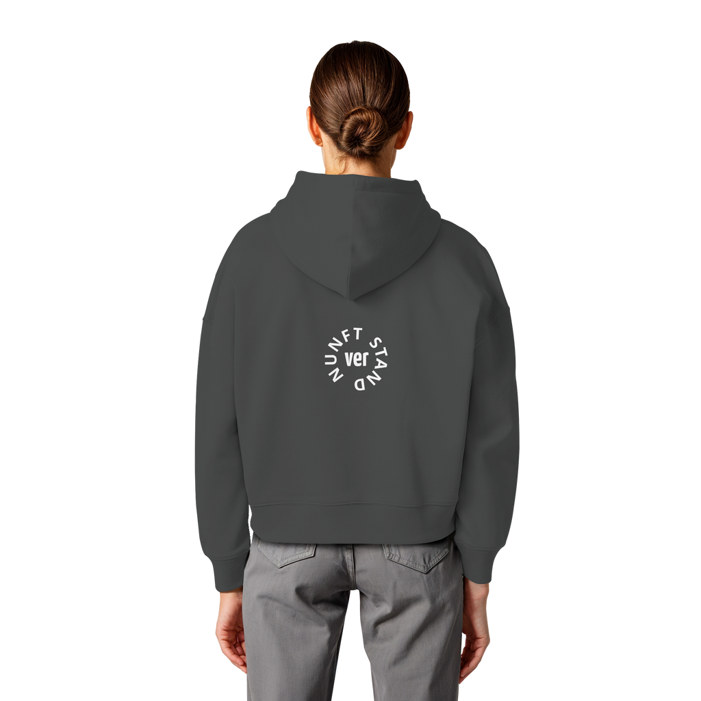 WHITE BACK (K4) - Womens Organic Boxcut Hoodie