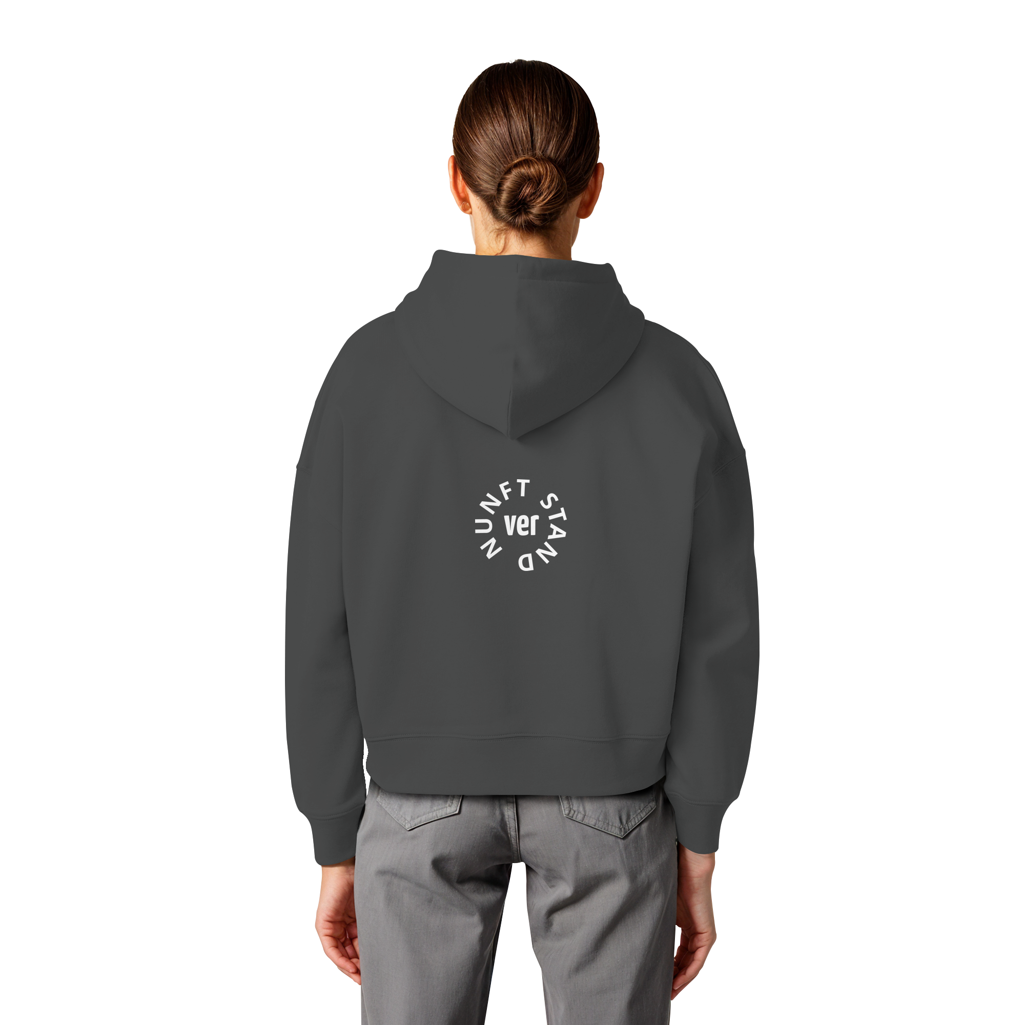 WHITE BACK (K4) - Womens Organic Boxcut Hoodie