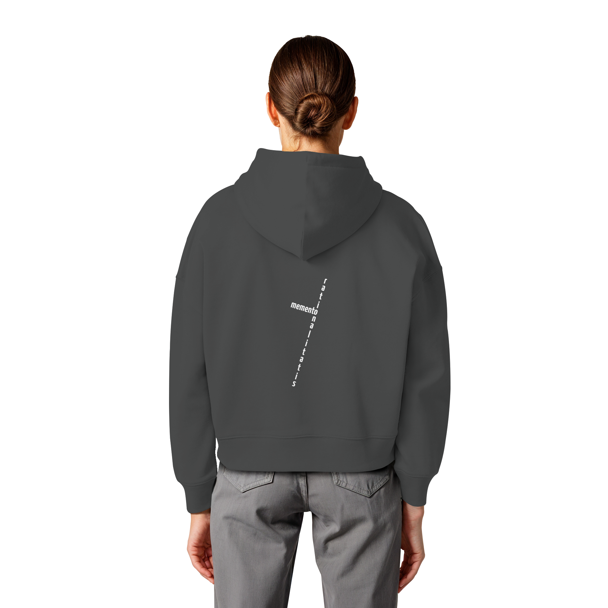 WHITE BACK (K2) - Womens Organic Boxcut Hoodie