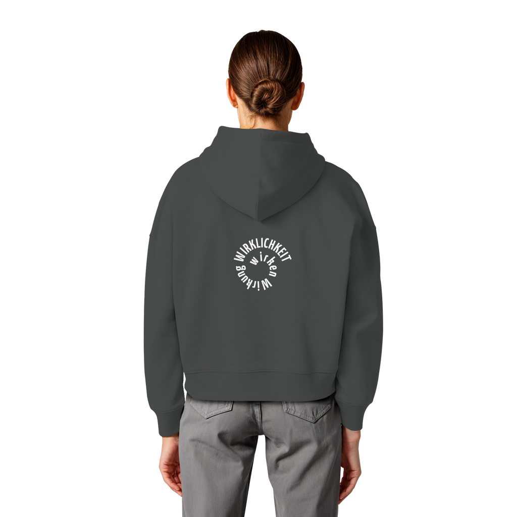 WHITE BACK - Womens Boxcut Hoodie