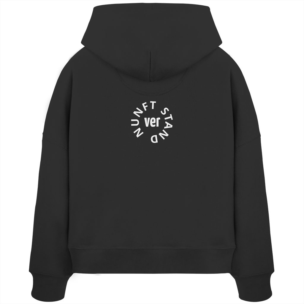 WHITE BACK (K4) - Womens Organic Boxcut Hoodie