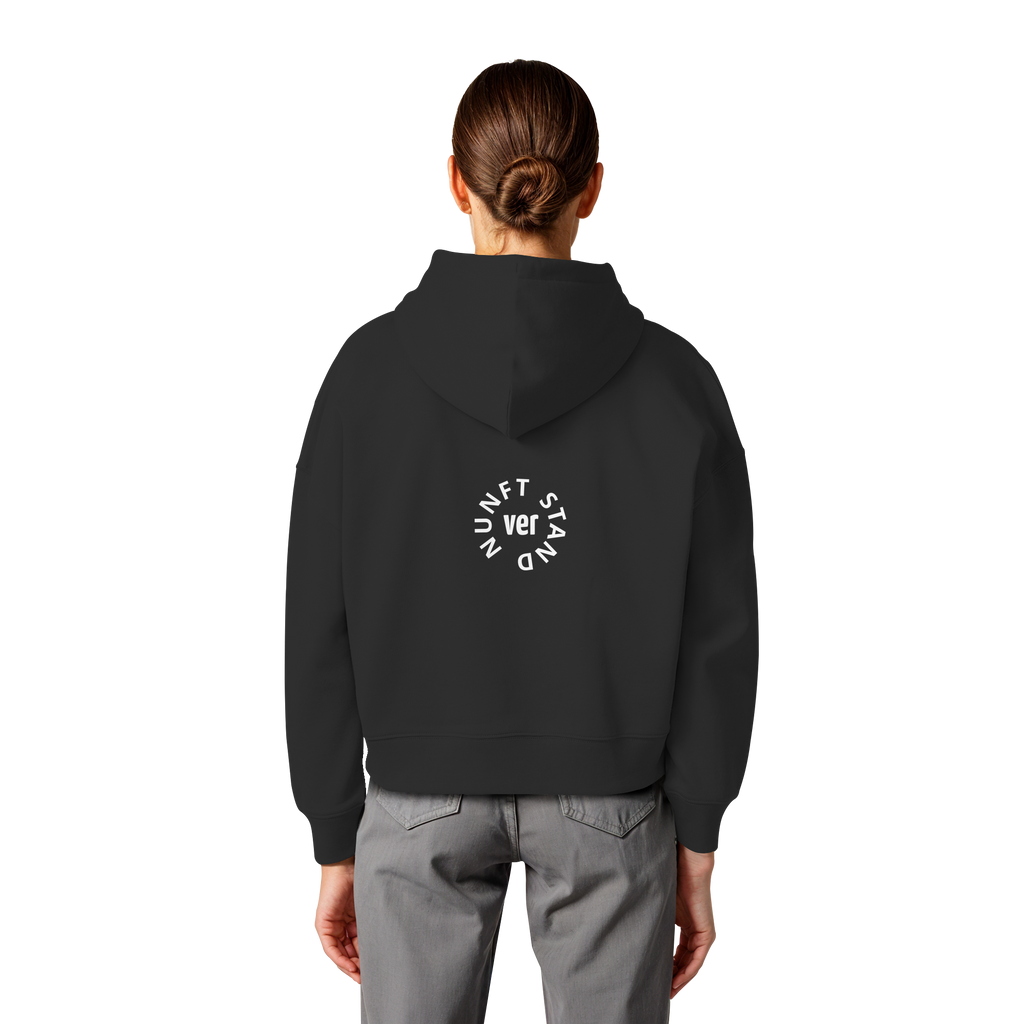 WHITE BACK (K4) - Womens Organic Boxcut Hoodie