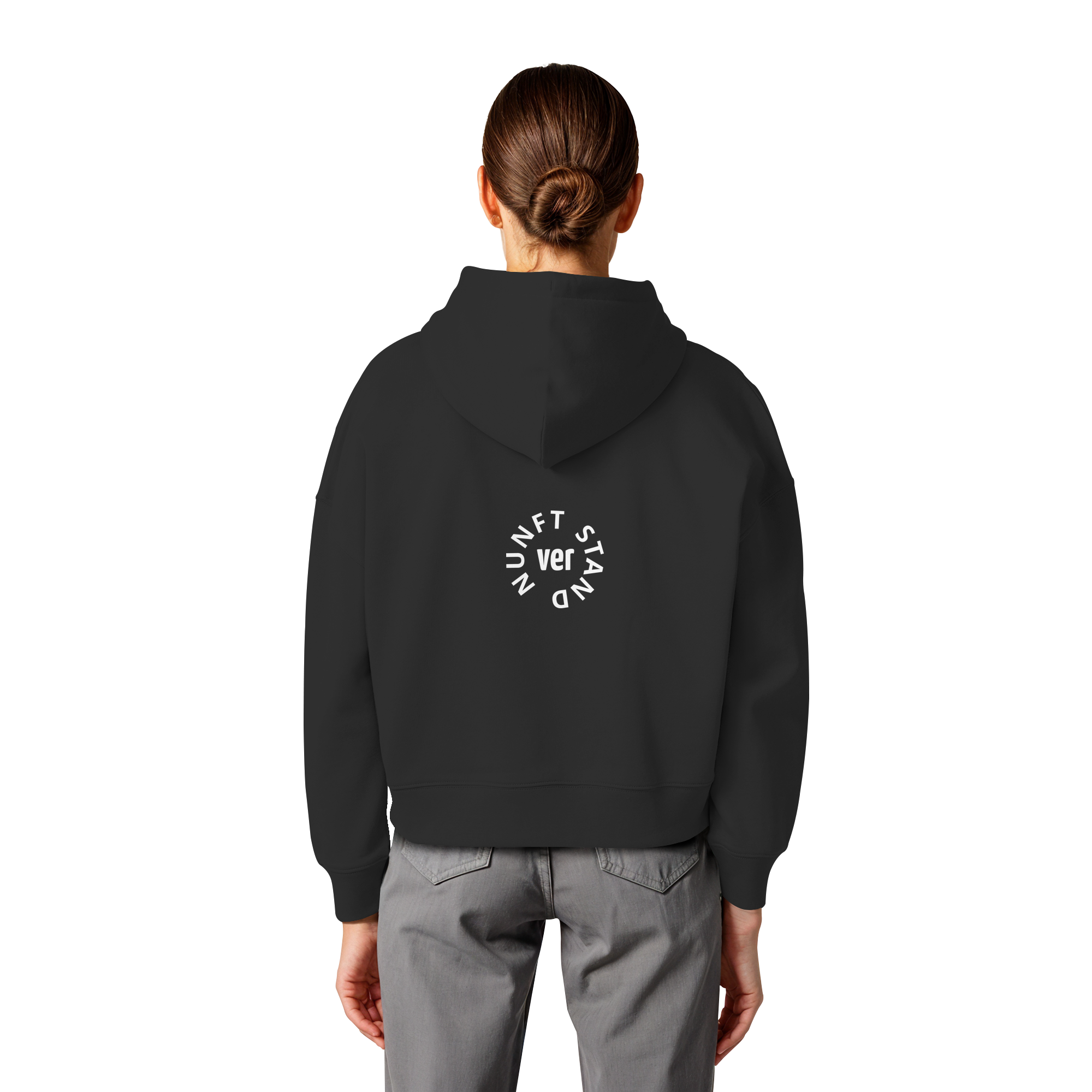 WHITE BACK (K4) - Womens Organic Boxcut Hoodie