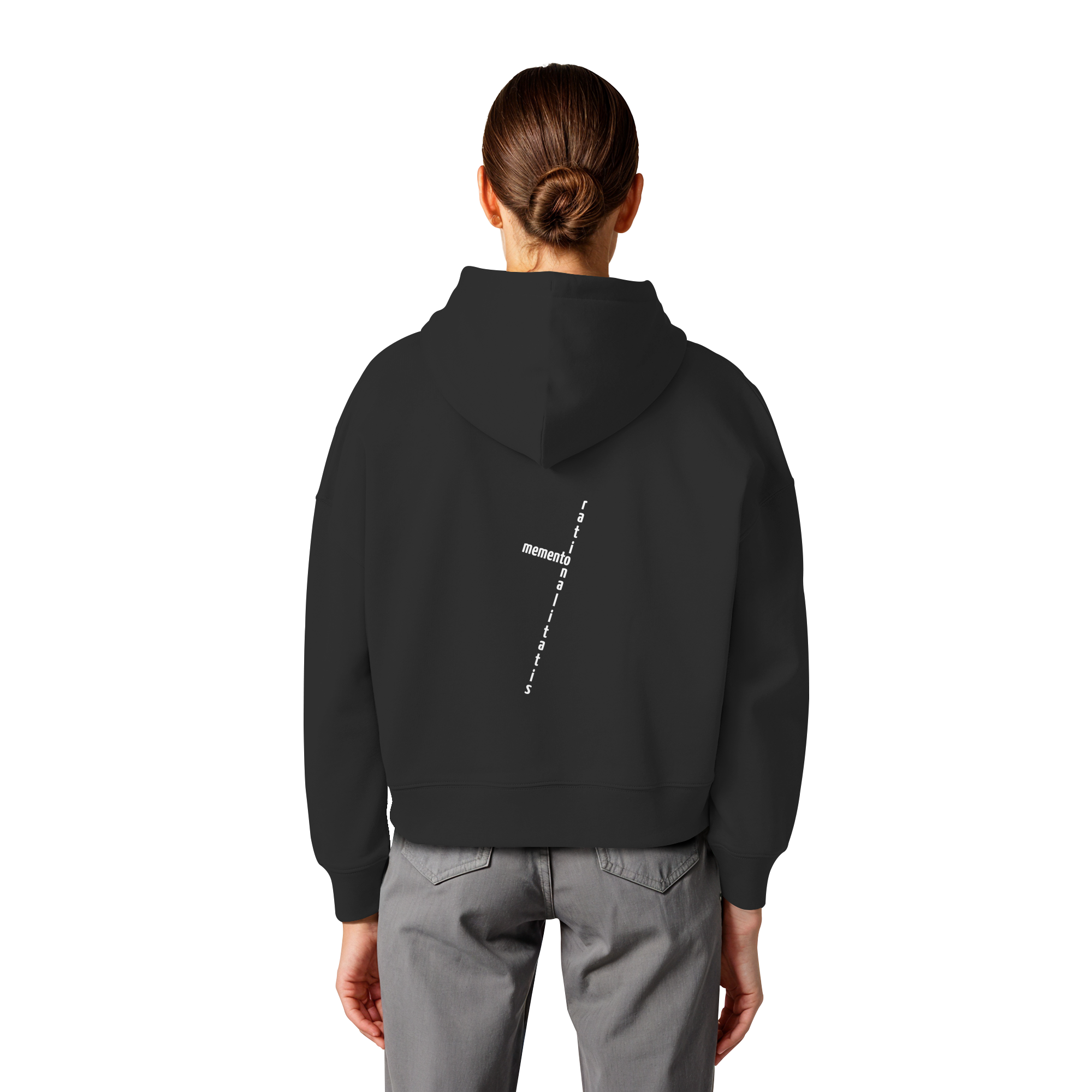WHITE BACK (K2) - Womens Organic Boxcut Hoodie