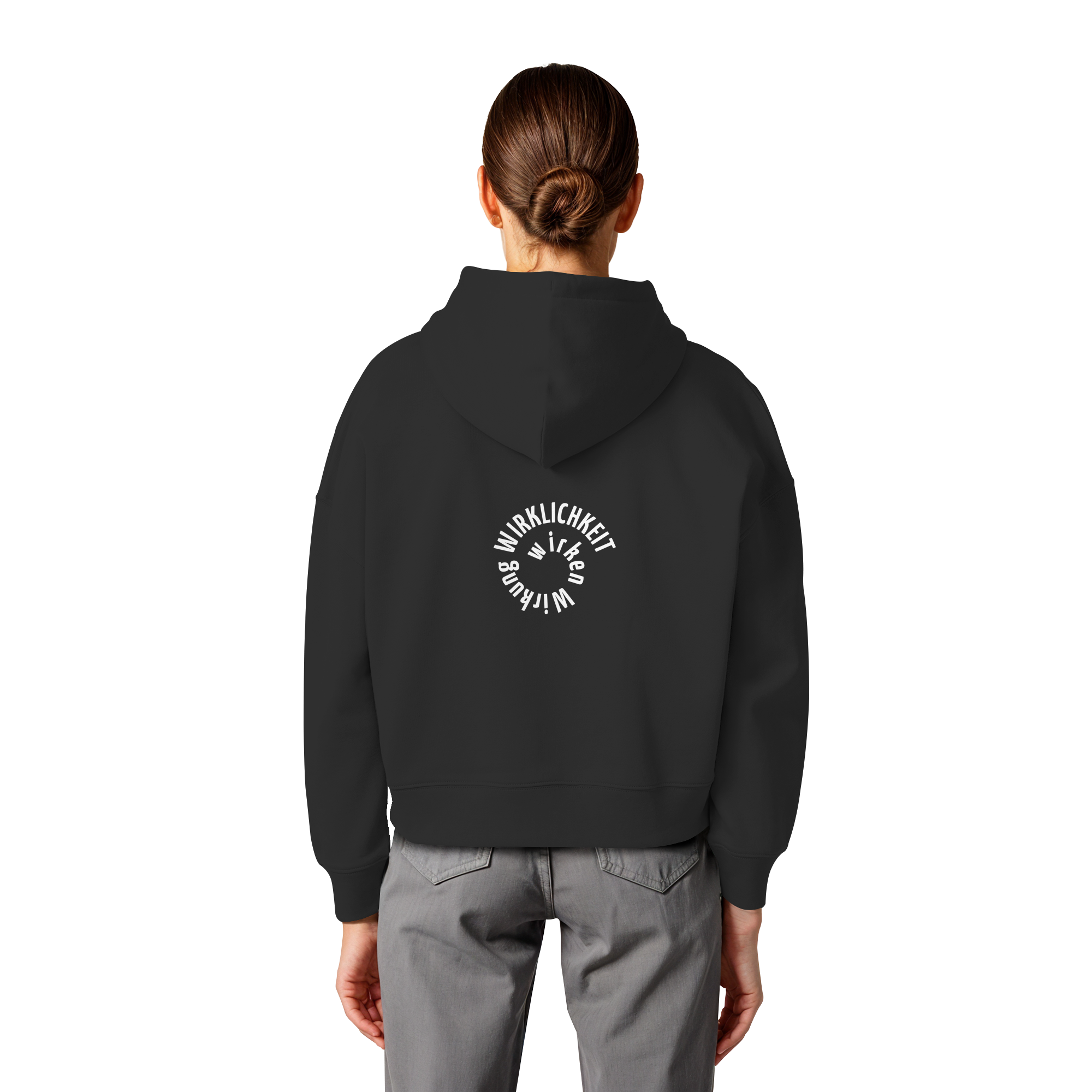 WHITE BACK - Womens Boxcut Hoodie