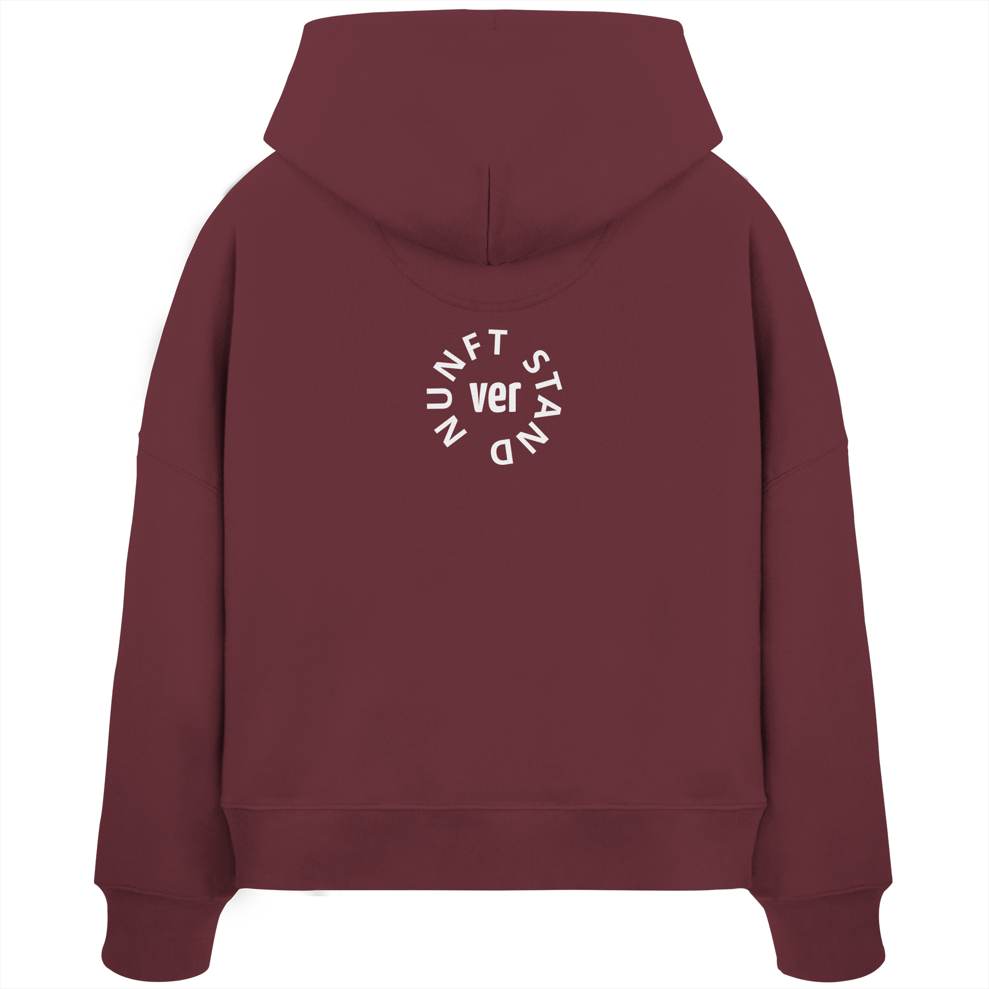 WHITE BACK (K4) - Womens Organic Boxcut Hoodie