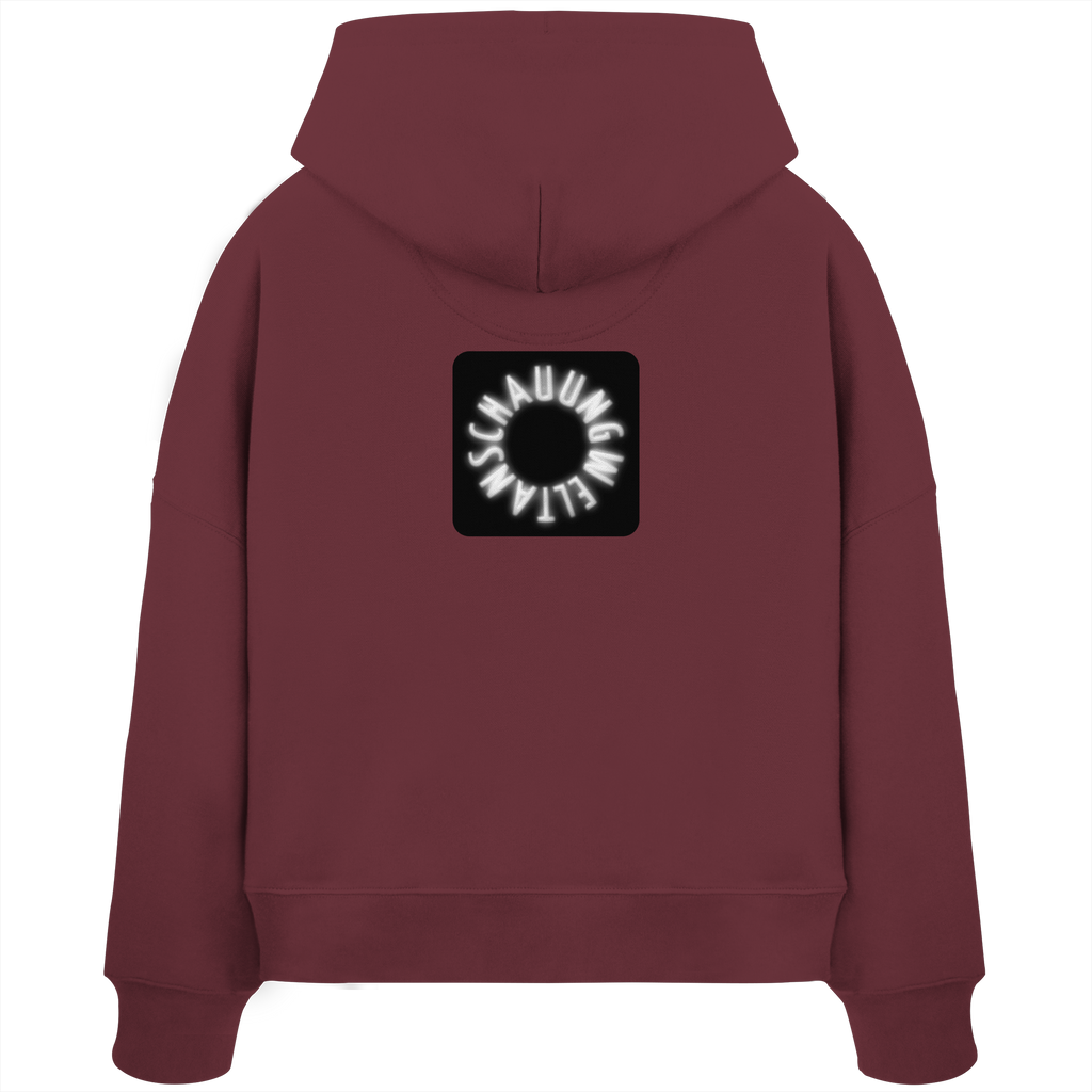 WHITE BACK (K5) - Womens Organic Boxcut Hoodie