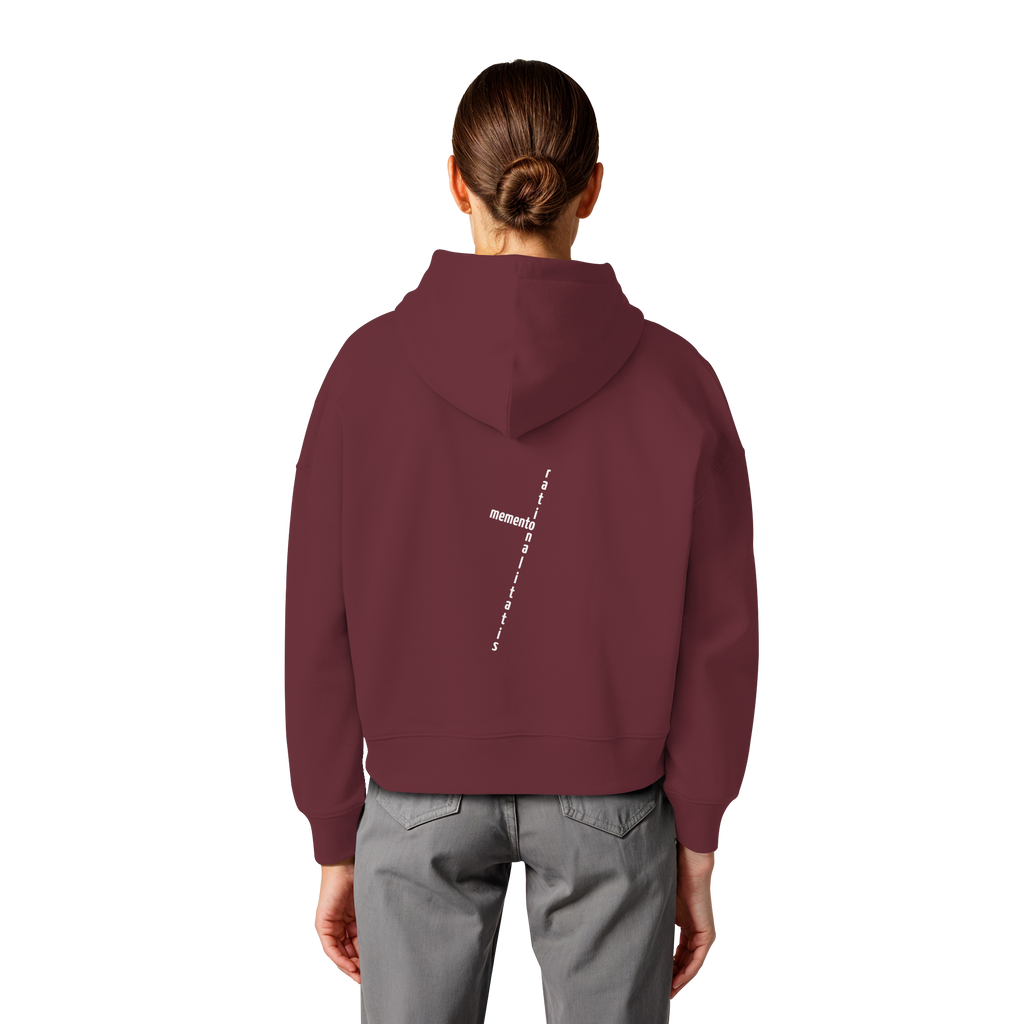 WHITE BACK (K2) - Womens Organic Boxcut Hoodie