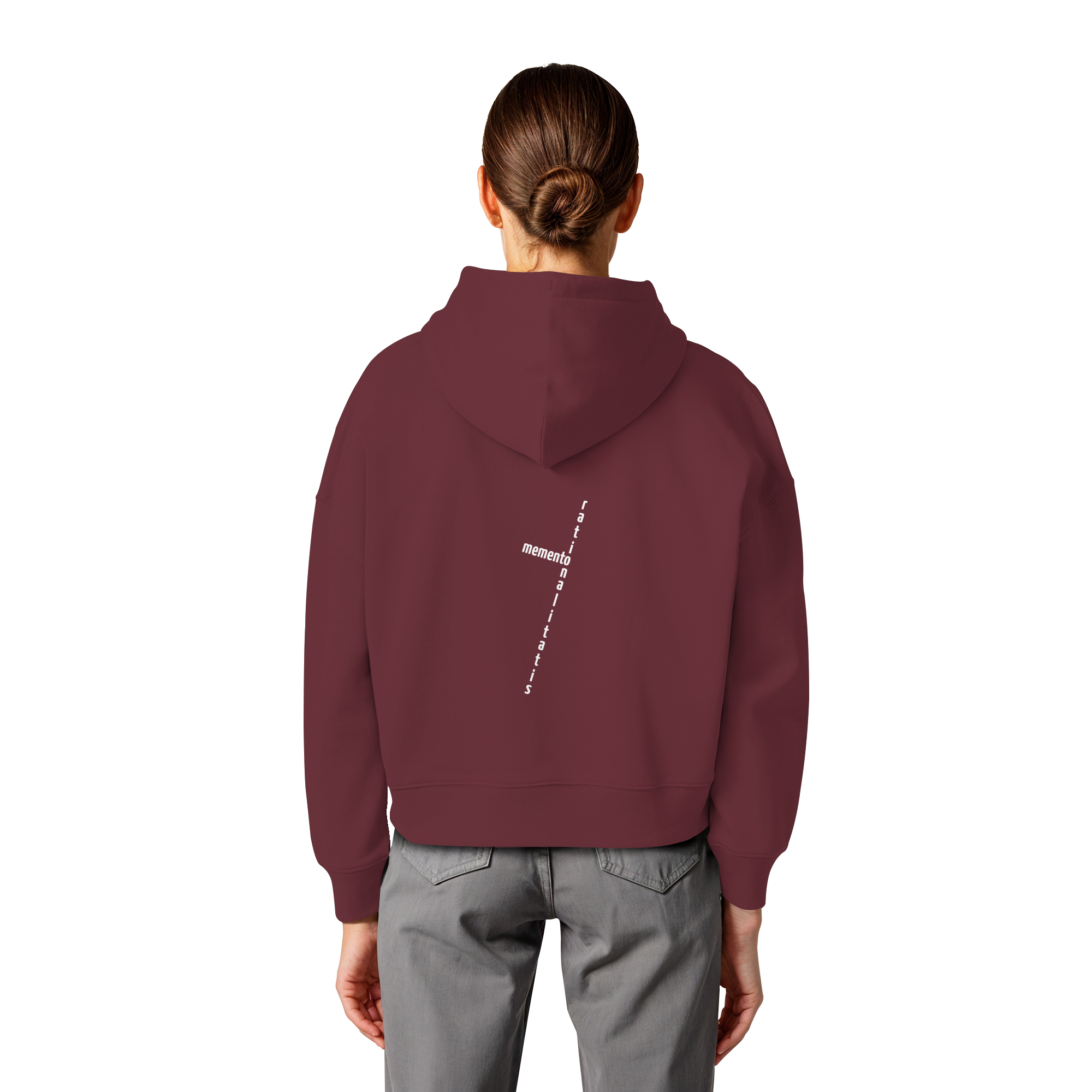 WHITE BACK (K2) - Womens Organic Boxcut Hoodie