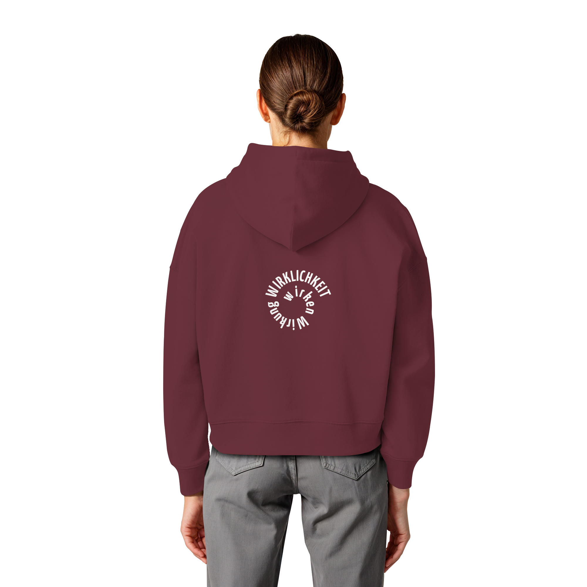 WHITE BACK - Womens Boxcut Hoodie