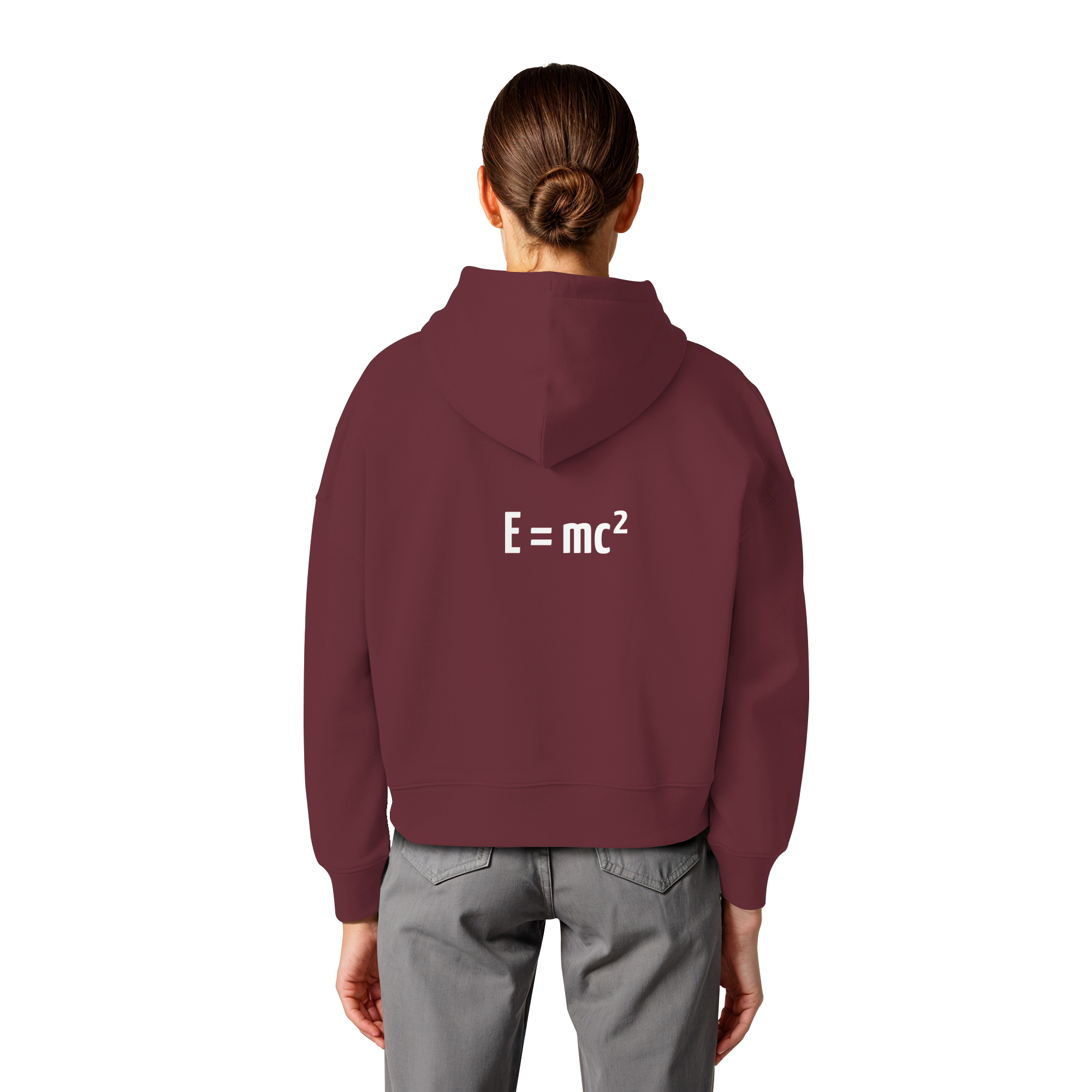 WHITE BACK (K3) - Womens Organic Boxcut Hoodie