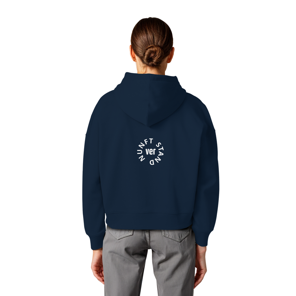 WHITE BACK (K4) - Womens Organic Boxcut Hoodie