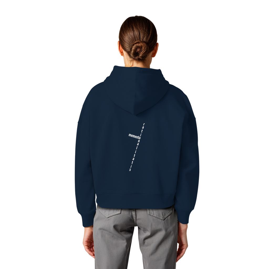 WHITE BACK (K2) - Womens Organic Boxcut Hoodie