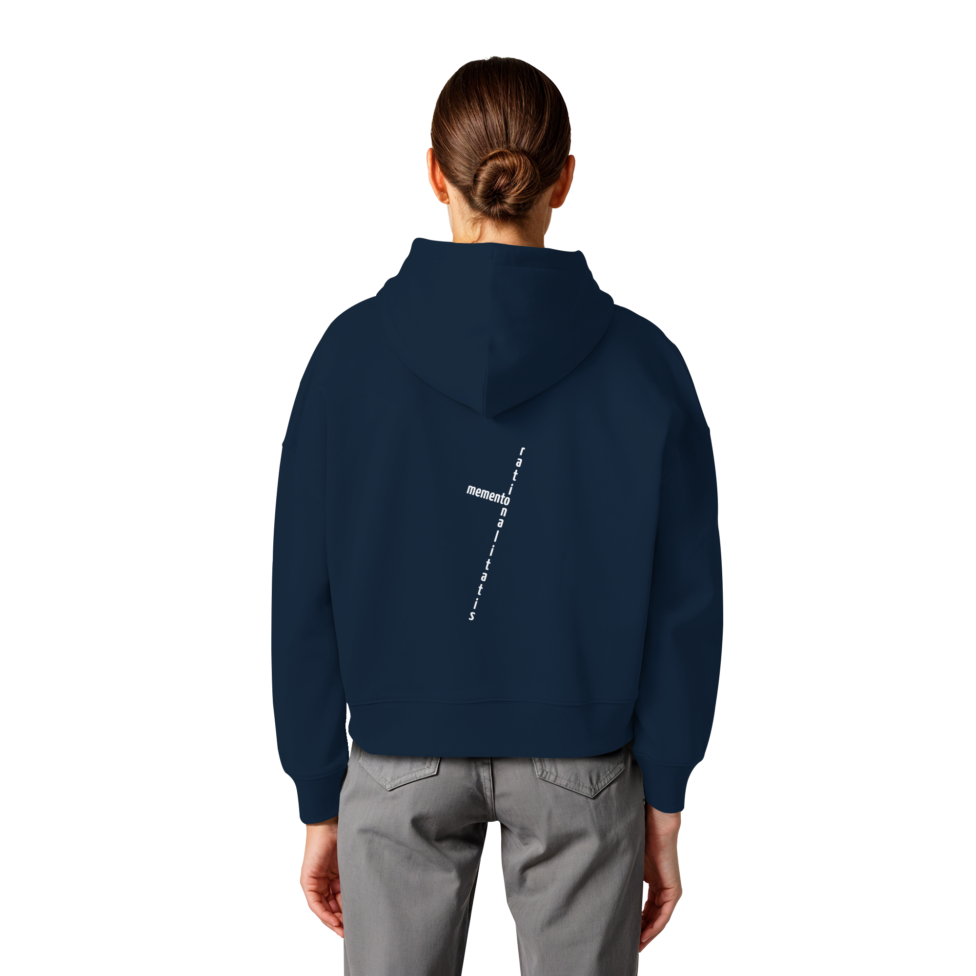 WHITE BACK (K2) - Womens Organic Boxcut Hoodie