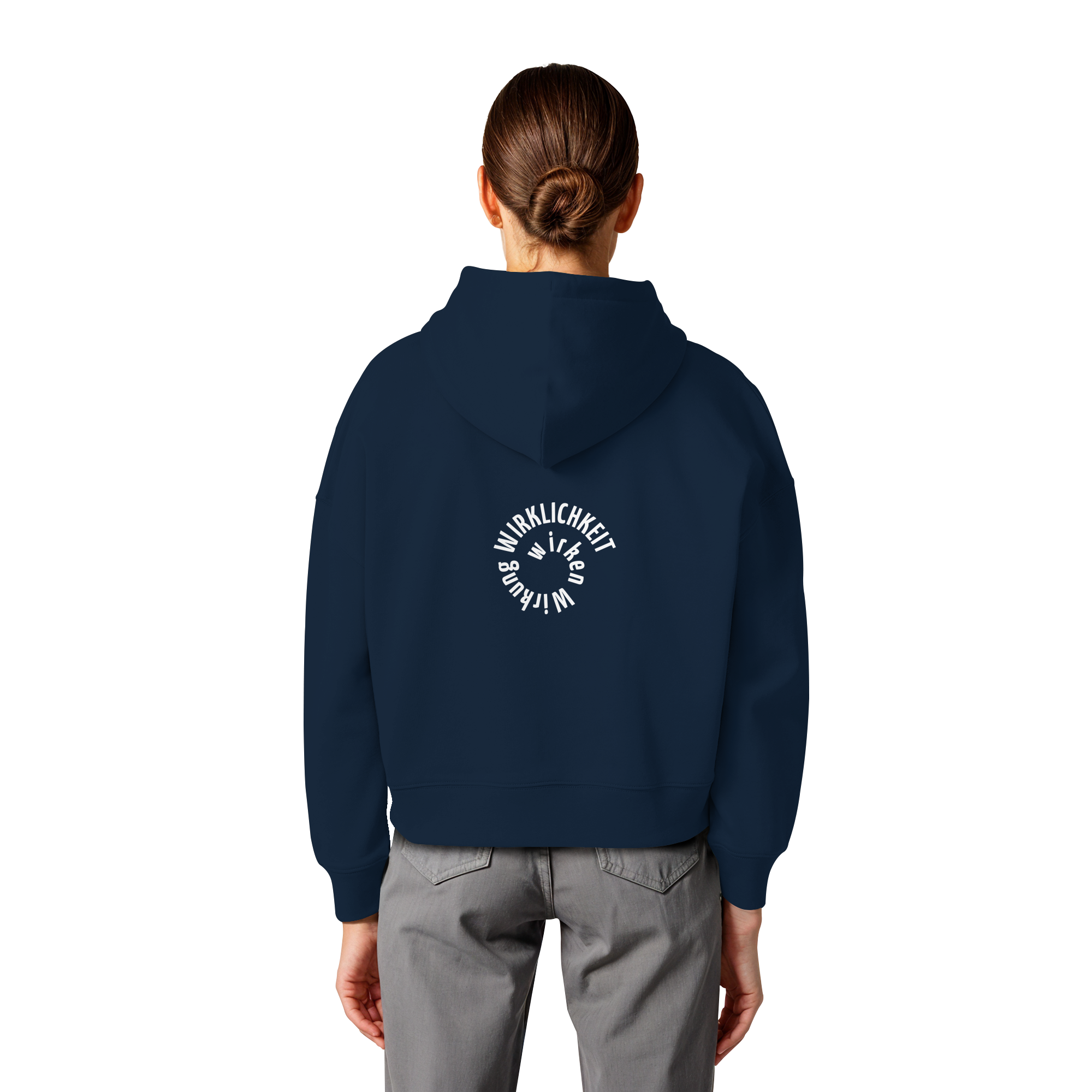 WHITE BACK - Womens Boxcut Hoodie