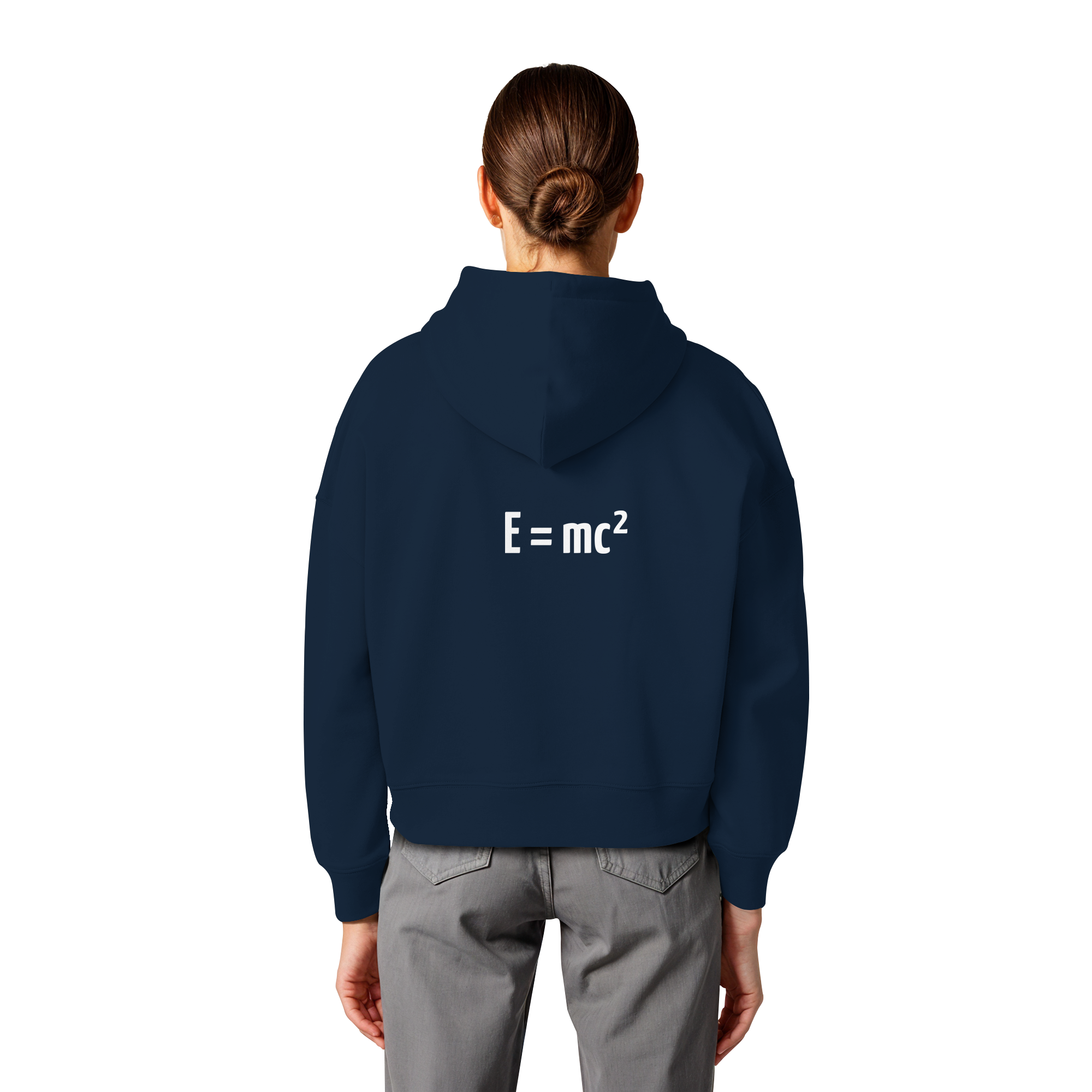 WHITE BACK (K3) - Womens Organic Boxcut Hoodie