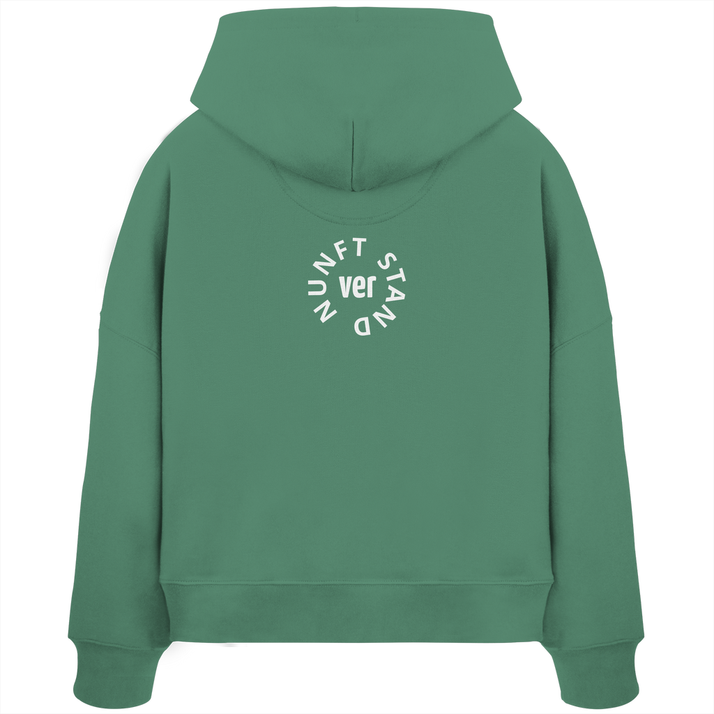WHITE BACK (K4) - Womens Organic Boxcut Hoodie