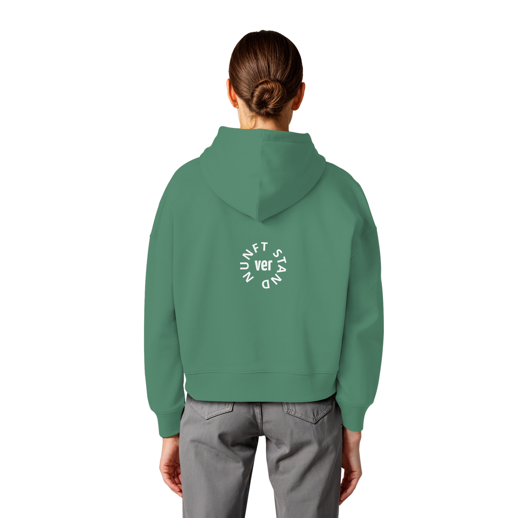 WHITE BACK (K4) - Womens Organic Boxcut Hoodie