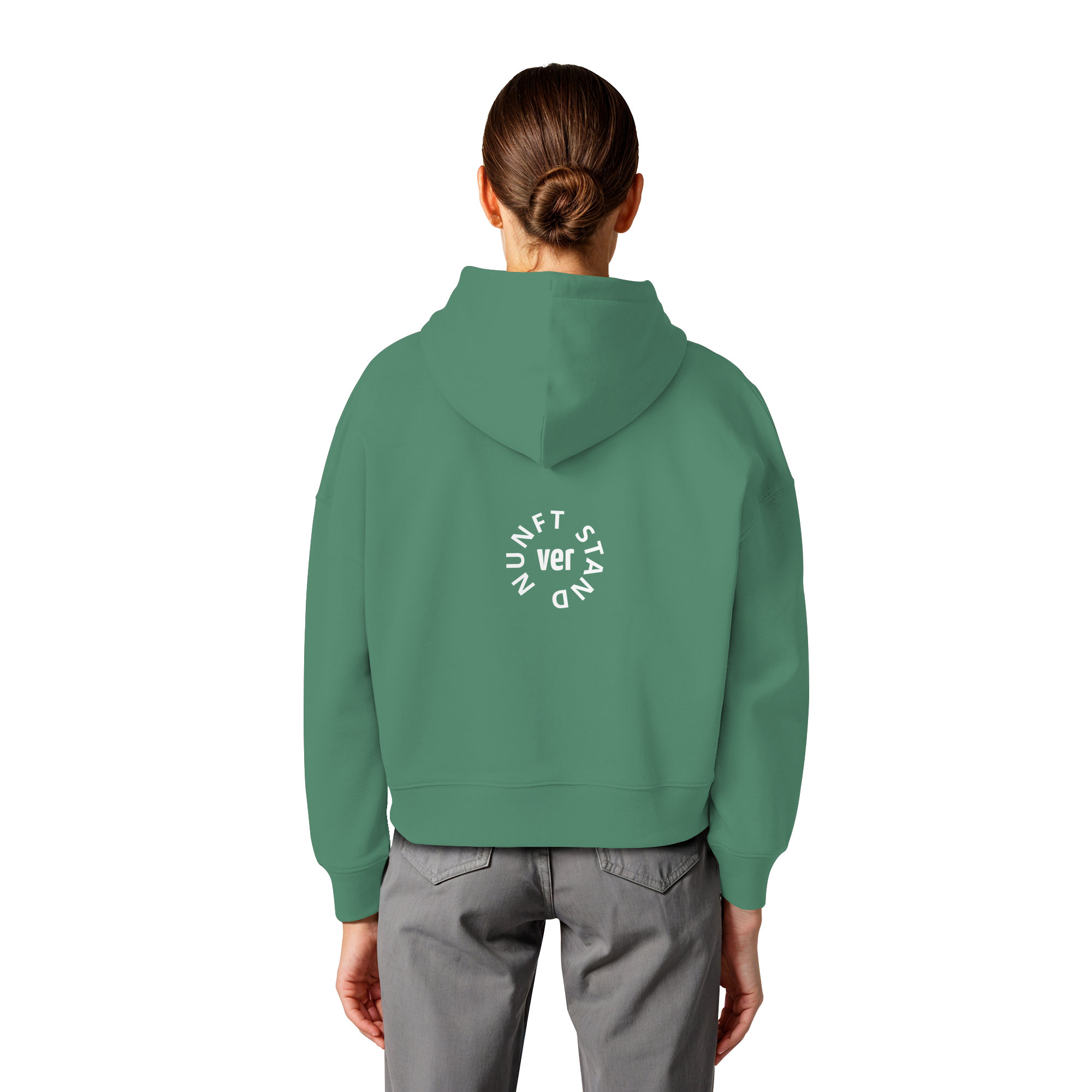 WHITE BACK (K4) - Womens Organic Boxcut Hoodie