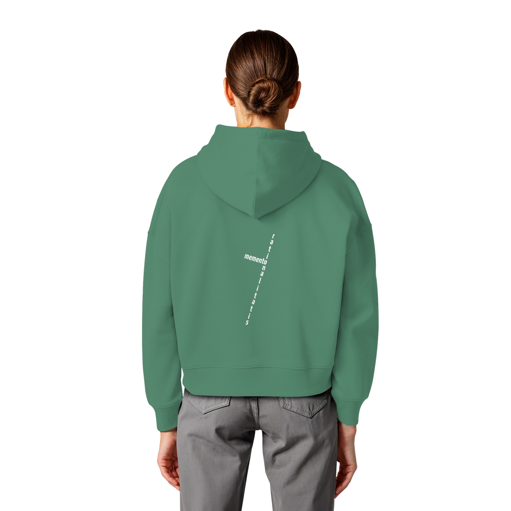 WHITE BACK (K2) - Womens Organic Boxcut Hoodie