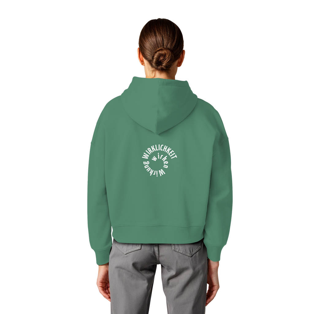 WHITE BACK - Womens Boxcut Hoodie