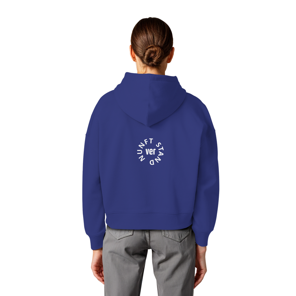 WHITE BACK (K4) - Womens Organic Boxcut Hoodie