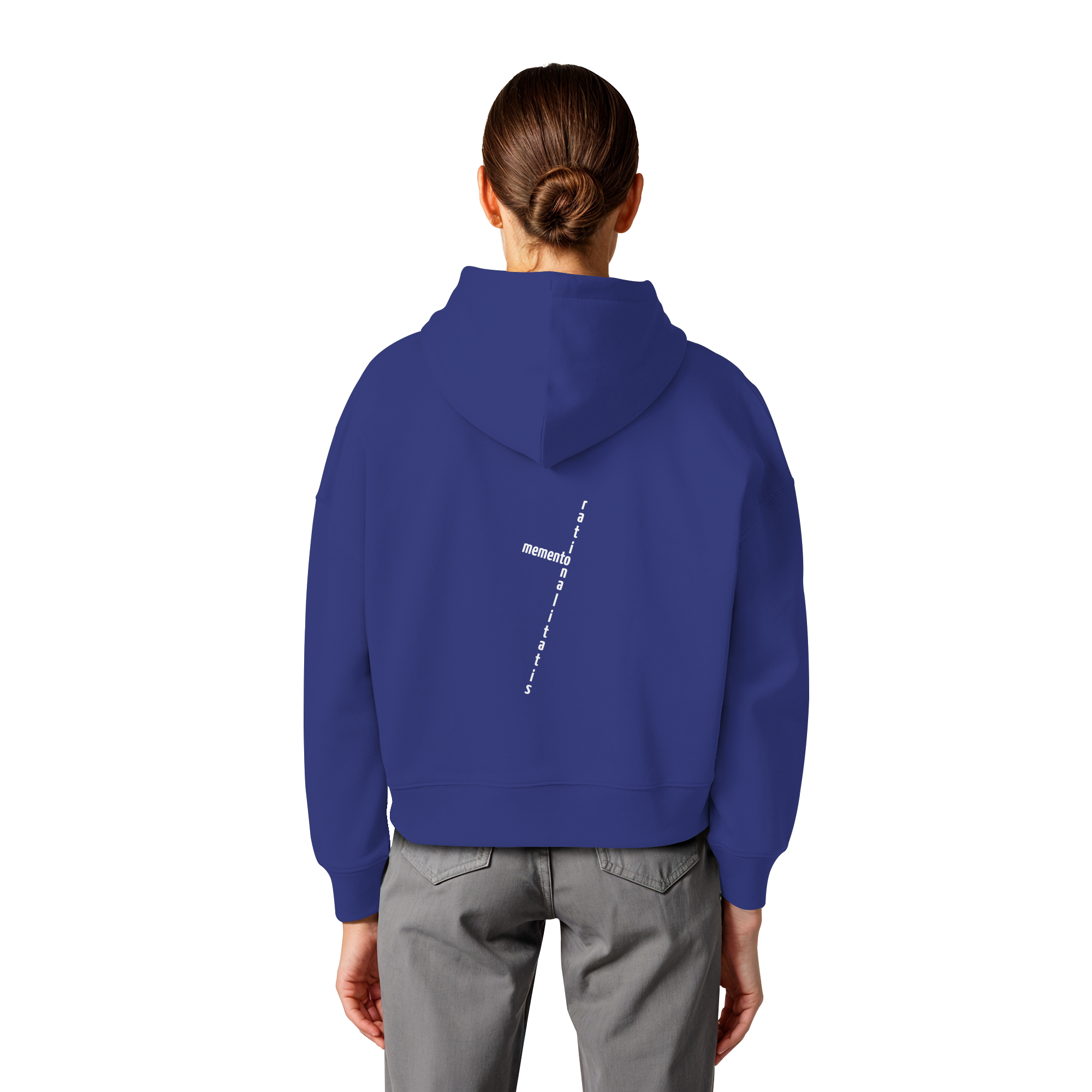 WHITE BACK (K2) - Womens Organic Boxcut Hoodie