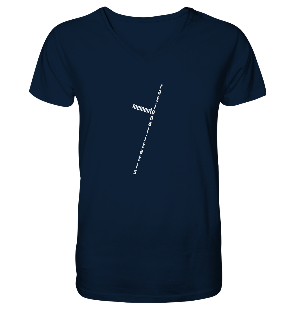 WHITE FRONT (K2) - Mens Organic V-Neck Shirt