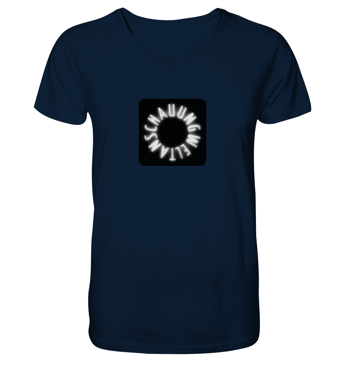 WHITE FRONT (K5) - Mens Organic V-Neck Shirt