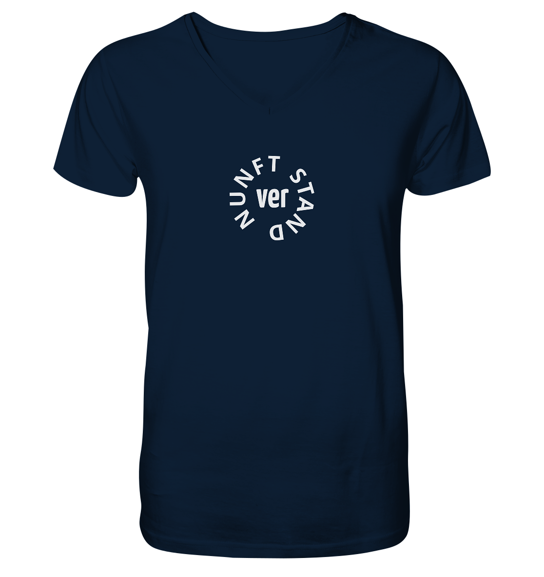 WHITE FRONT (K4) - Mens Organic V-Neck Shirt