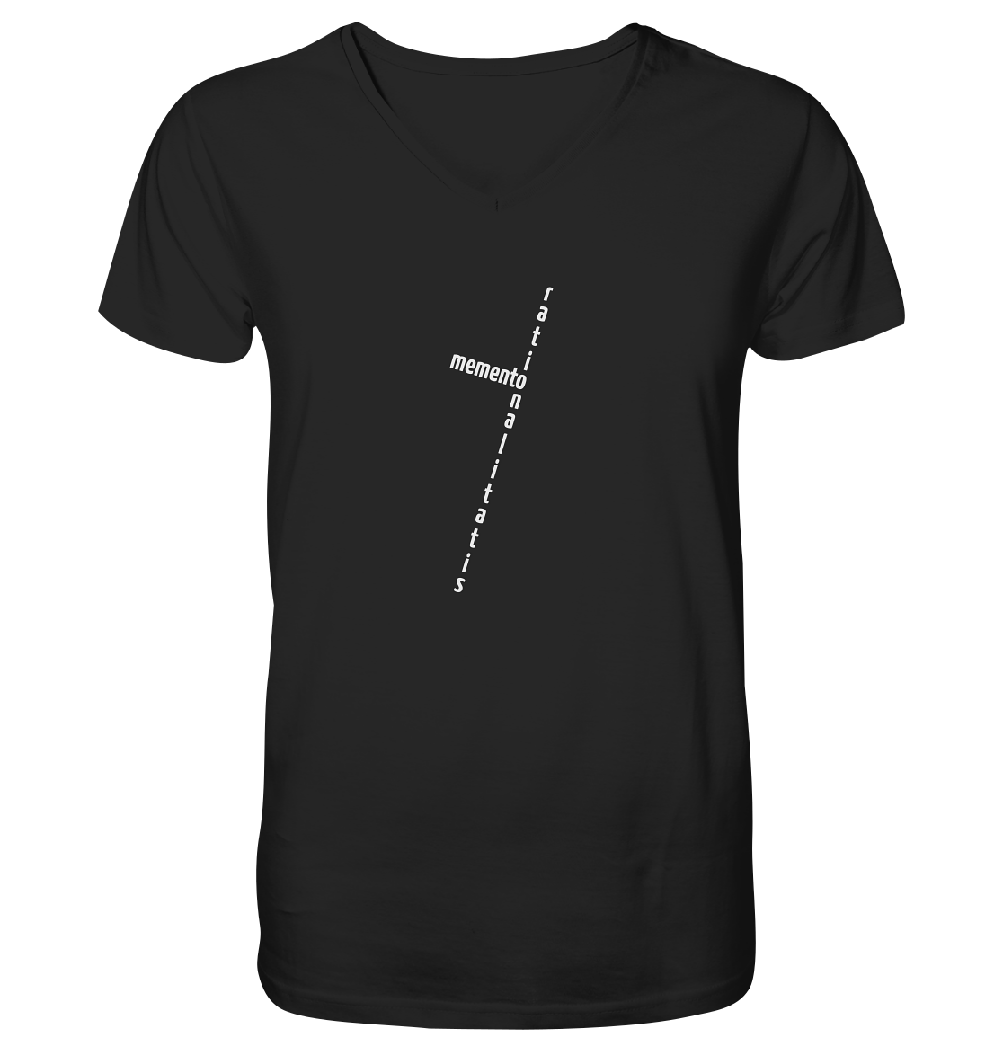 WHITE FRONT (K2) - Mens Organic V-Neck Shirt