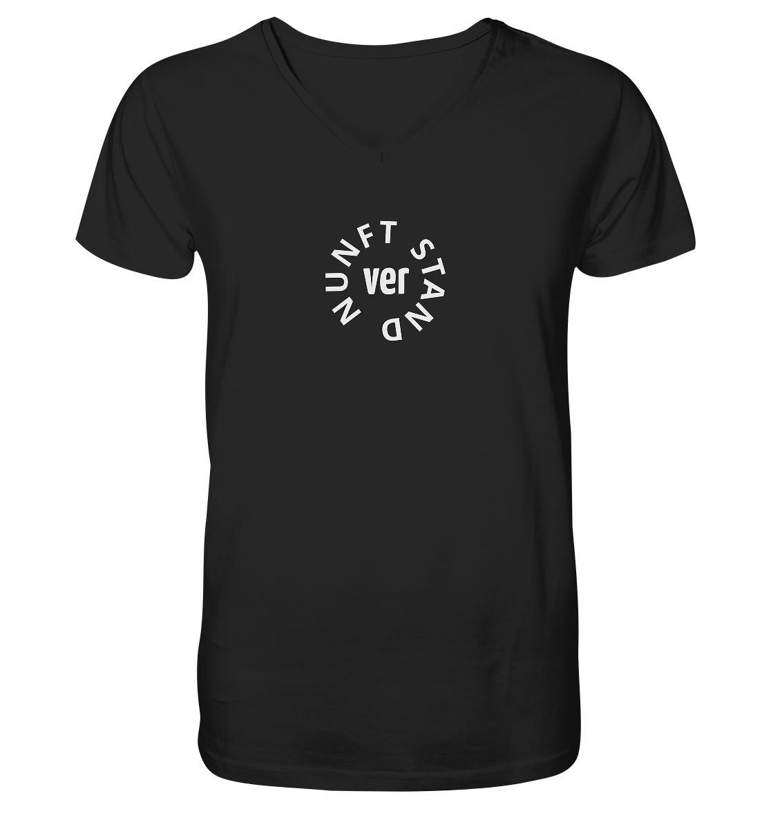 WHITE FRONT (K4) - Mens Organic V-Neck Shirt