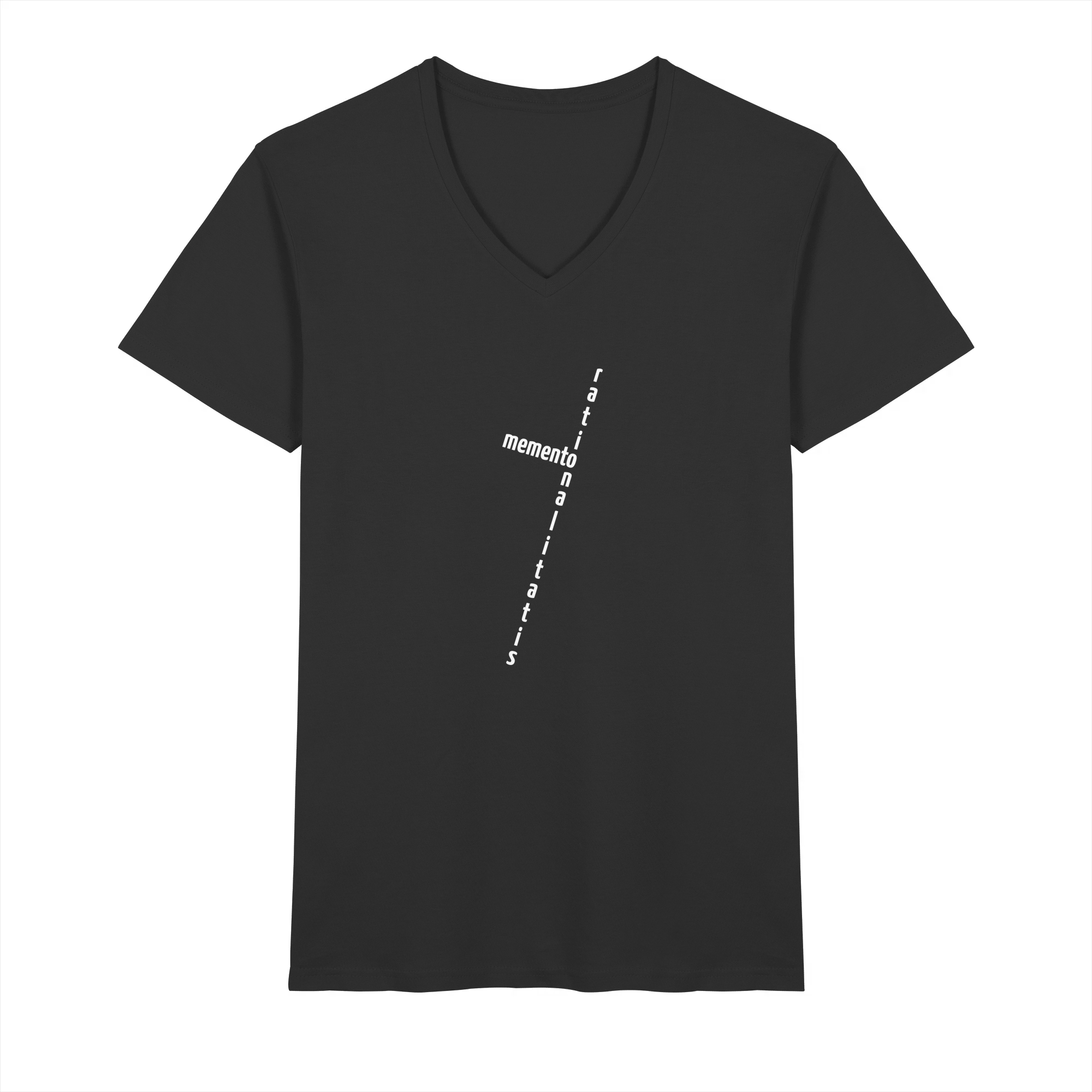 WHITE FRONT (K2) - Mens Organic V-Neck Shirt