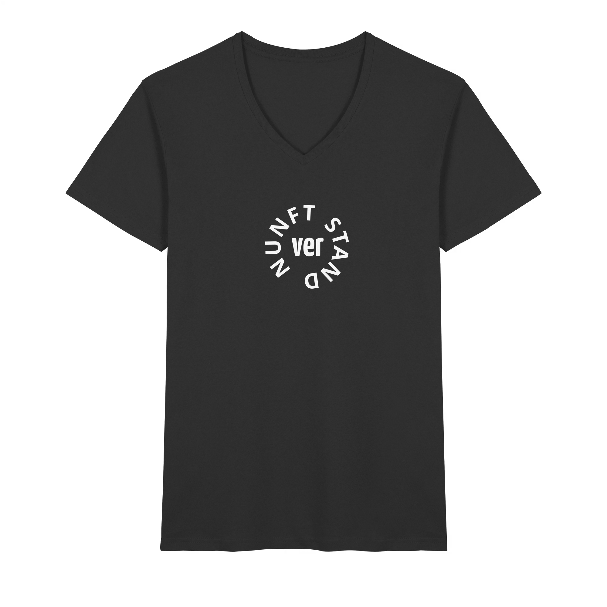 WHITE FRONT (K4) - Mens Organic V-Neck Shirt