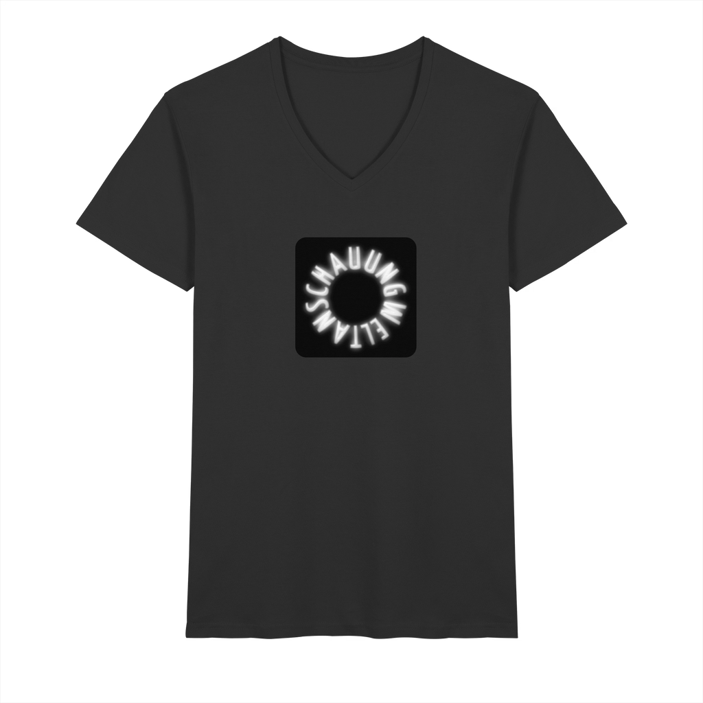WHITE FRONT (K5) - Mens Organic V-Neck Shirt