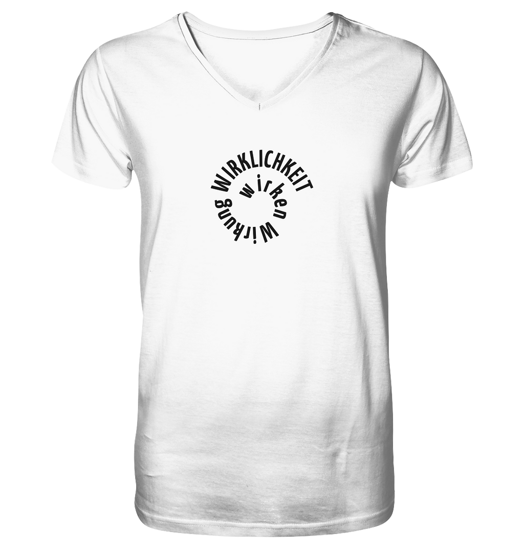 BLACK FRONT - Mens V-Neck Shirt