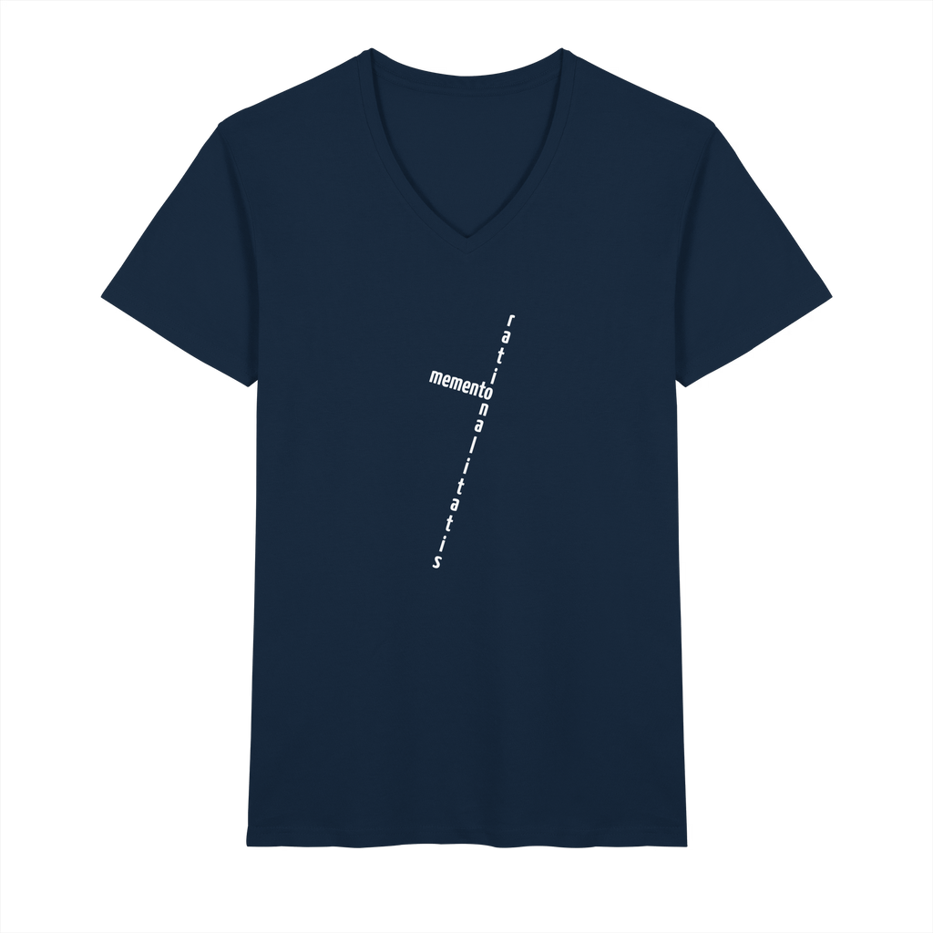 WHITE FRONT (K2) - Mens Organic V-Neck Shirt