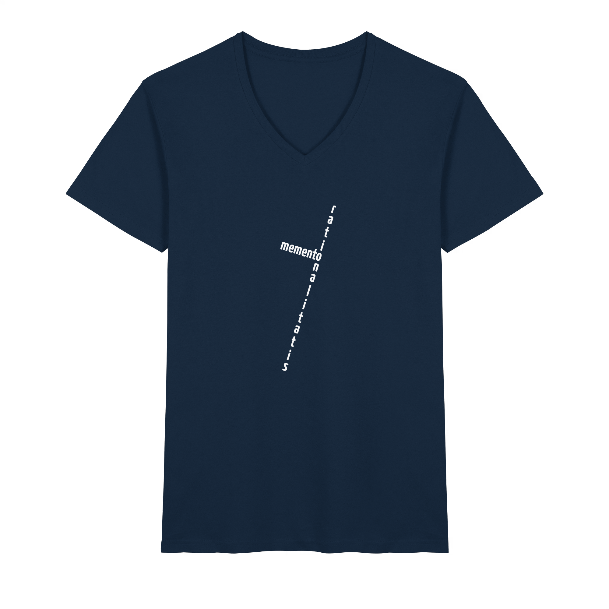 WHITE FRONT (K2) - Mens Organic V-Neck Shirt