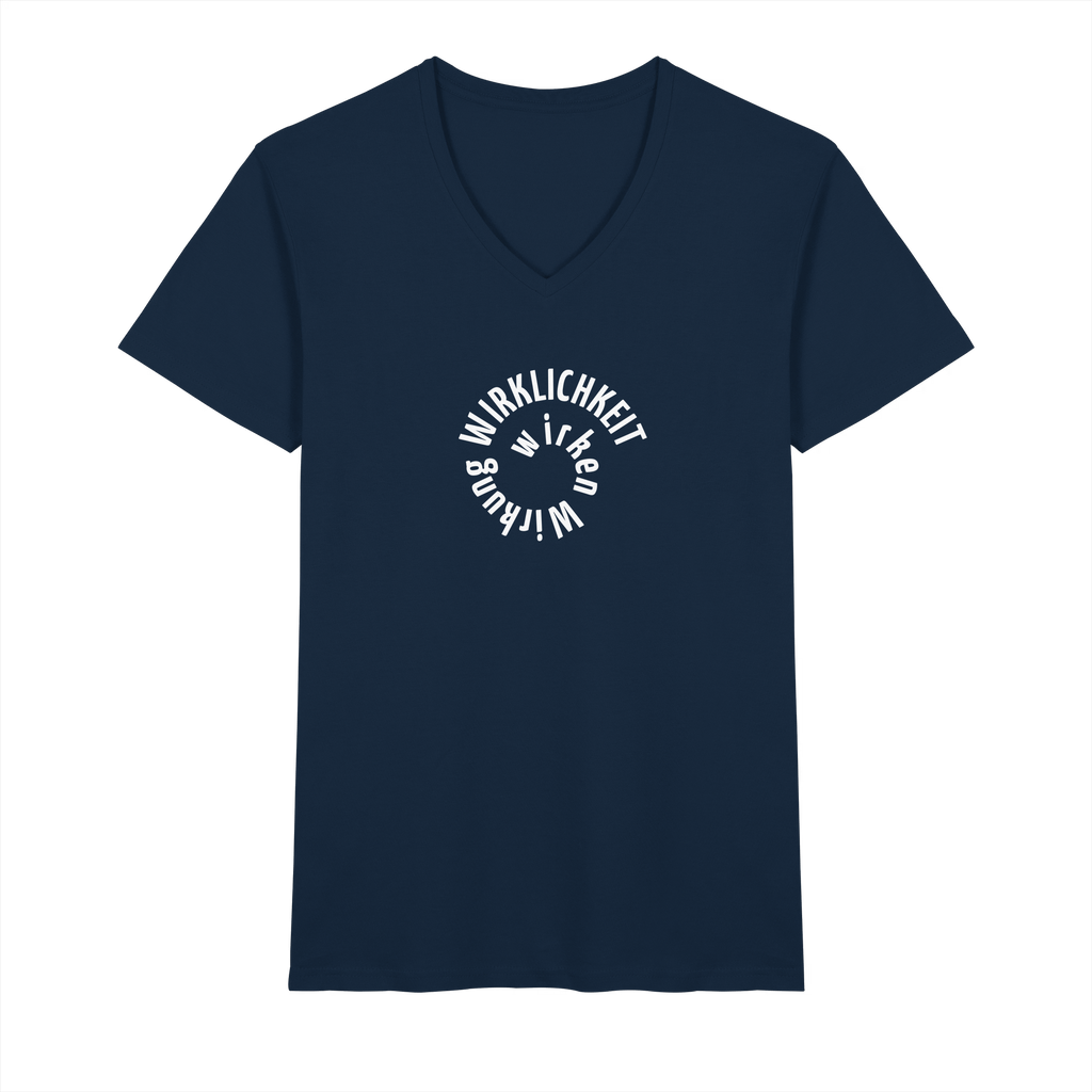 WHITE FRONT - Mens V-Neck Shirt