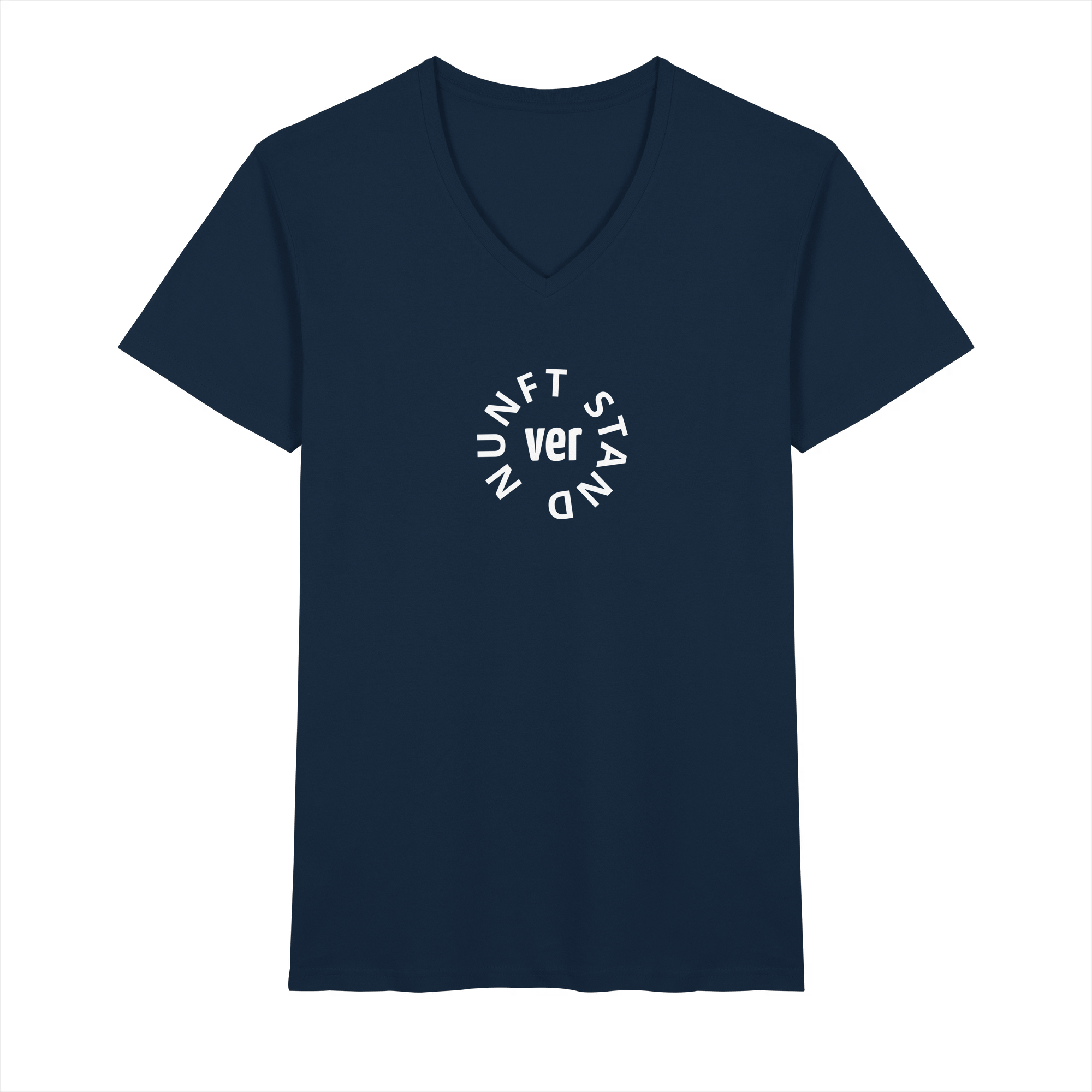WHITE FRONT (K4) - Mens Organic V-Neck Shirt