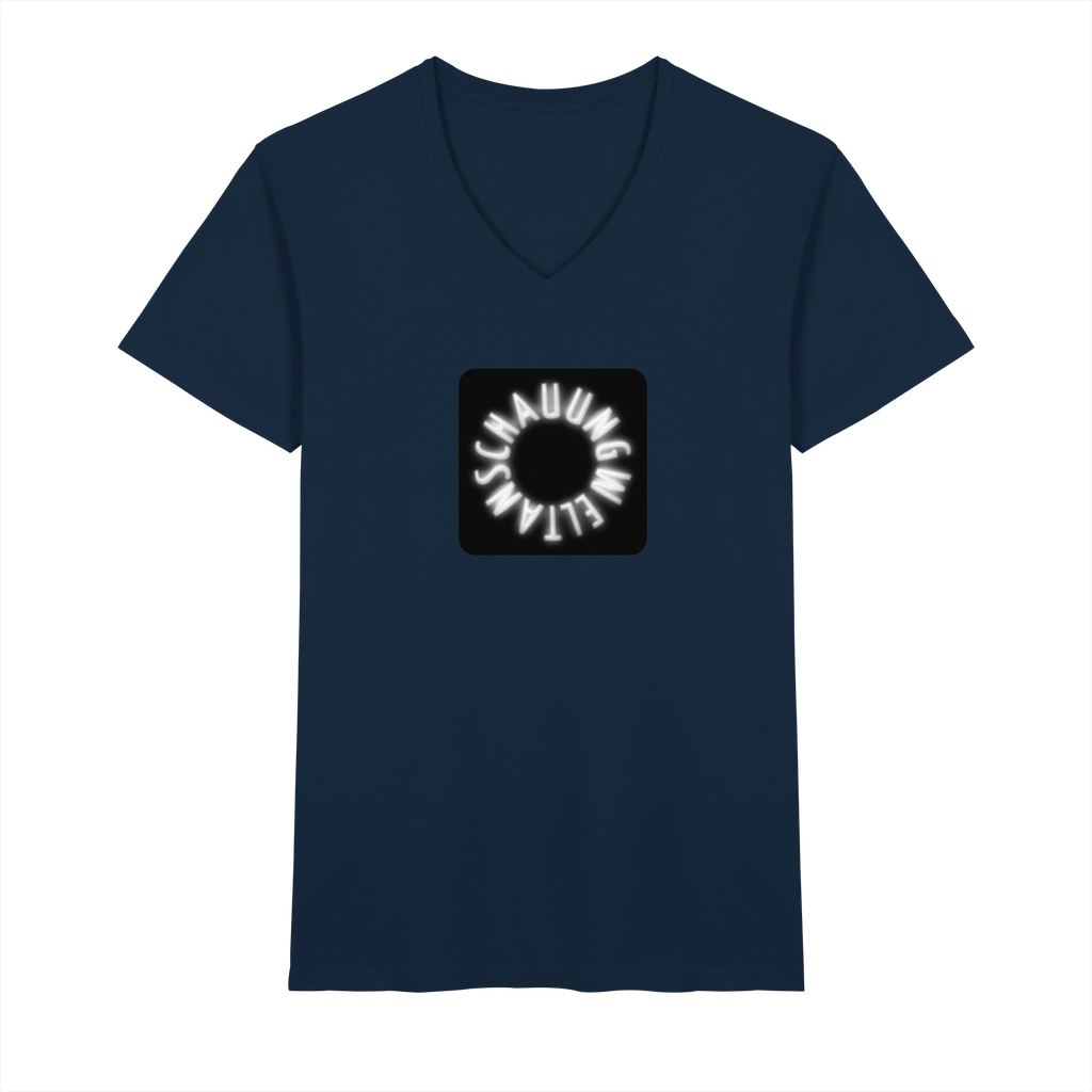WHITE FRONT (K5) - Mens Organic V-Neck Shirt