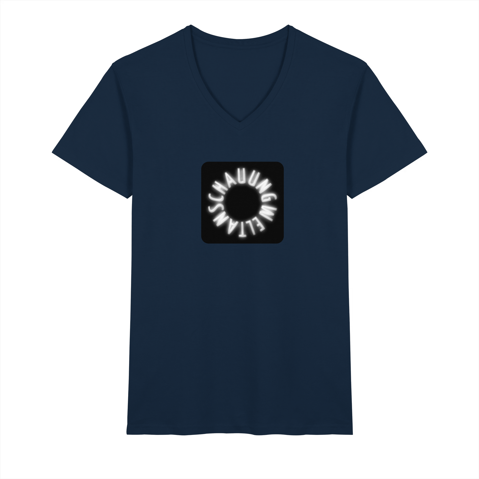 WHITE FRONT (K5) - Mens Organic V-Neck Shirt