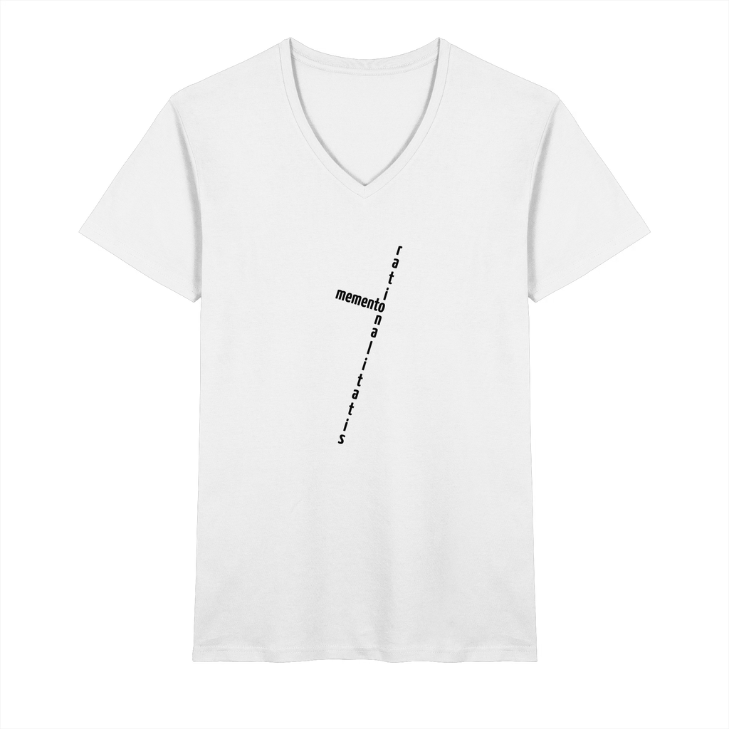 BLACK FRONT (K2) - Mens Organic V-Neck Shirt