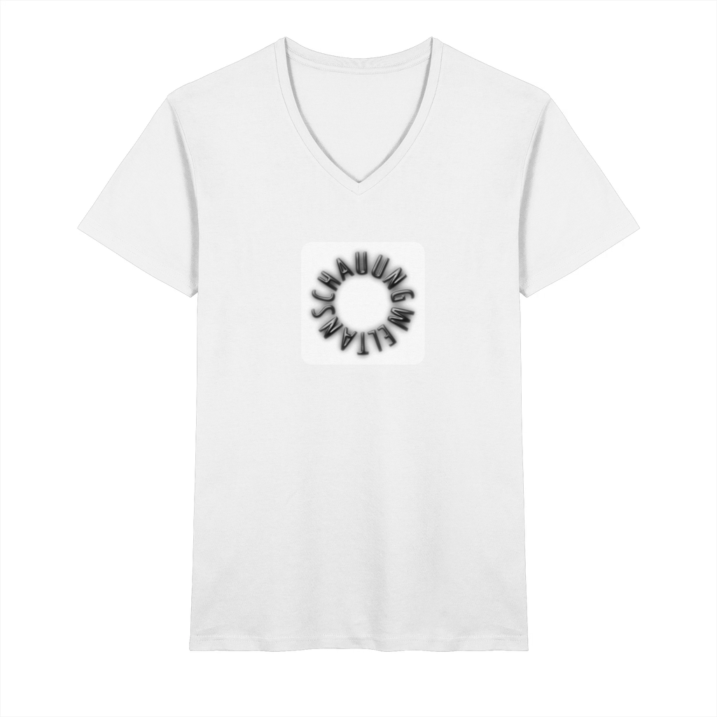 BLACK FRONT (K5) - Mens Organic V-Neck Shirt