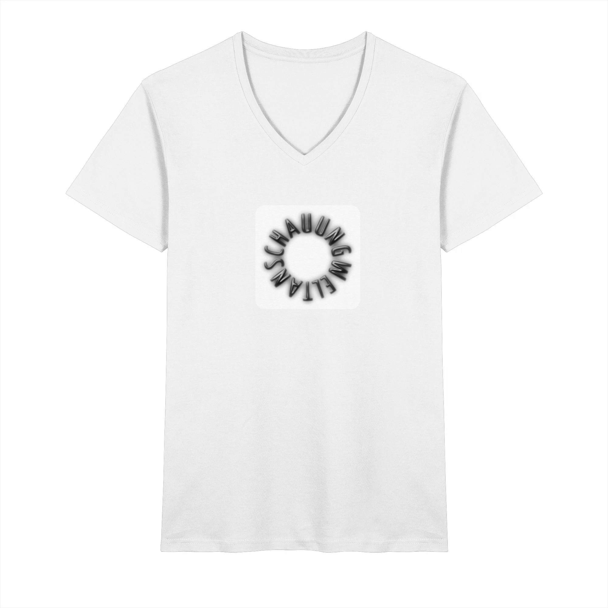 BLACK FRONT (K5) - Mens Organic V-Neck Shirt